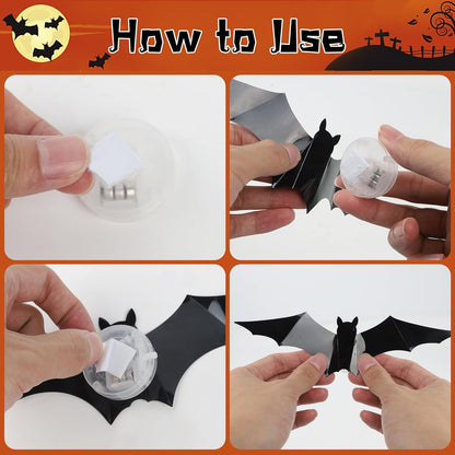 🎁🔥 3D Bat Light Design LED Decorations (contains three sizes: large, medium and small)