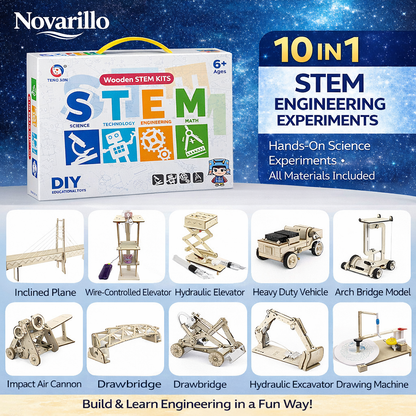 Novarillo 10-in-1 Wooden STEM Experiment Kit