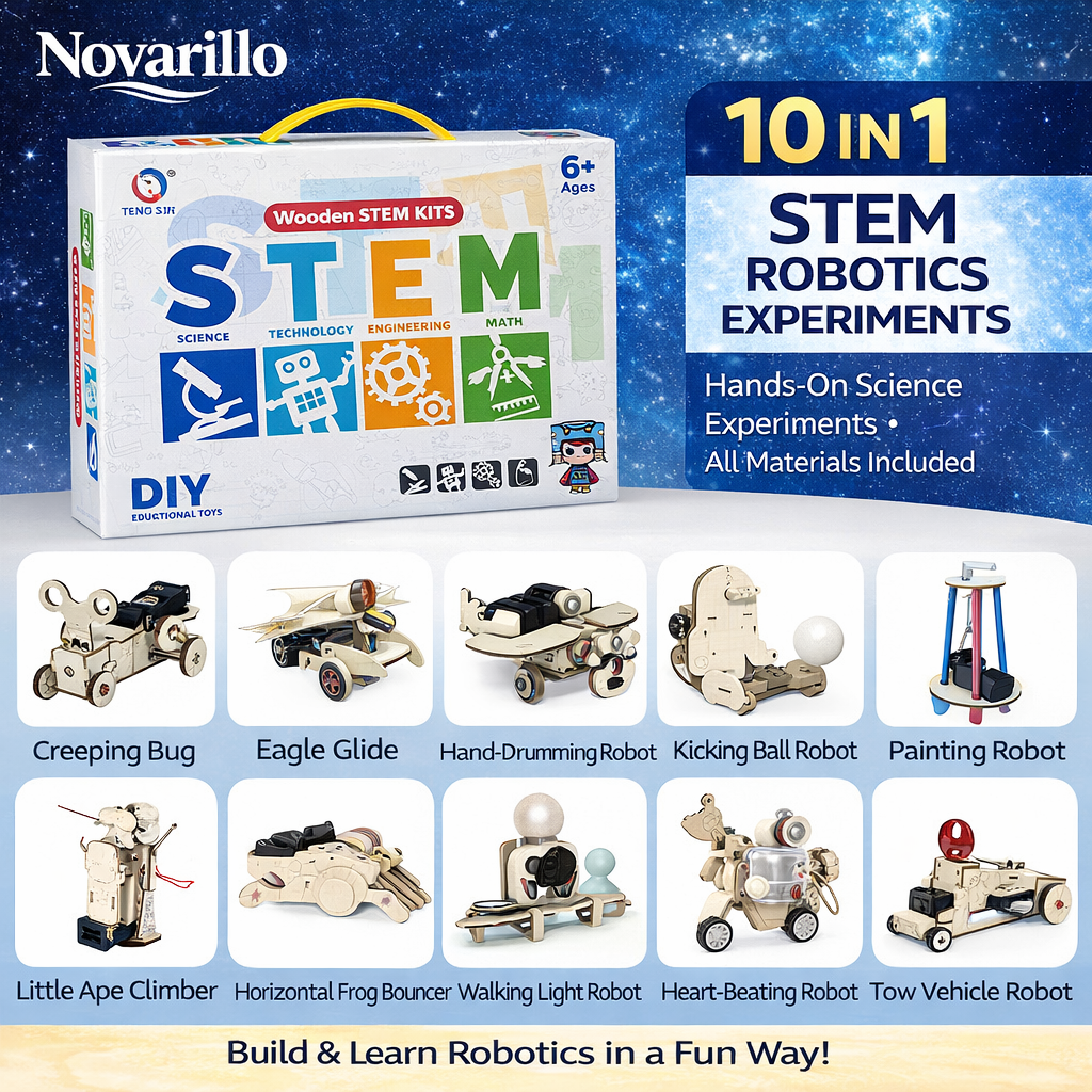 Novarillo 10-in-1 Wooden STEM Experiment Kit