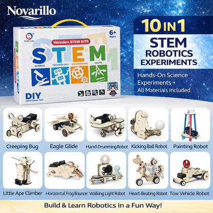 Novarillo 10-in-1 Wooden STEM Experiment Kit