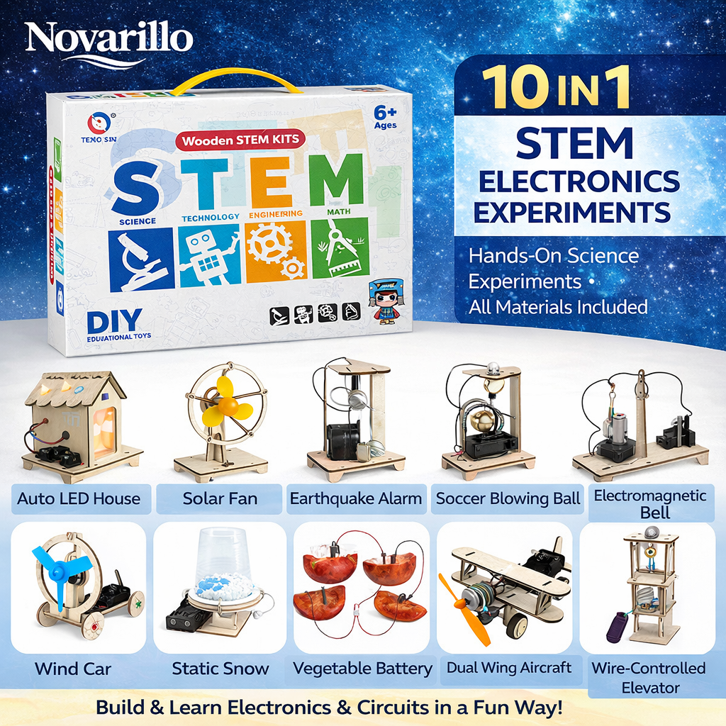 Novarillo 10-in-1 Wooden STEM Experiment Kit