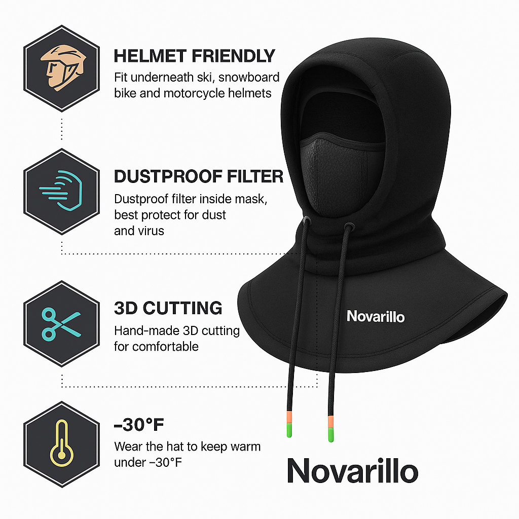Winter Thermal Balaclava Hood – Full Face & Neck Protection