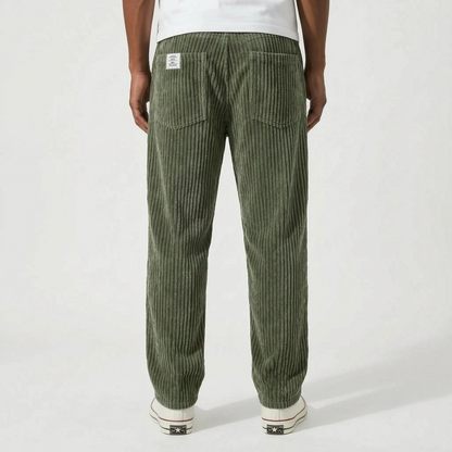Men's Relaxed Ribbed Trousers -  Everyday Casual Wear