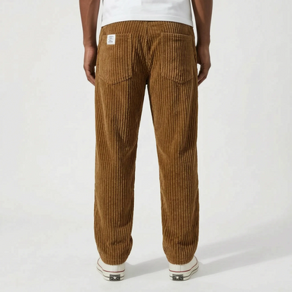 Men's Relaxed Ribbed Trousers -  Everyday Casual Wear