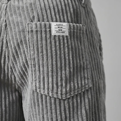 Men's Relaxed Ribbed Trousers -  Everyday Casual Wear