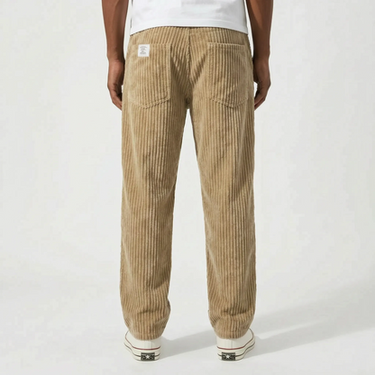 Men's Relaxed Ribbed Trousers -  Everyday Casual Wear