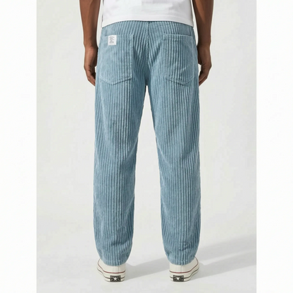 Men's Relaxed Ribbed Trousers -  Everyday Casual Wear