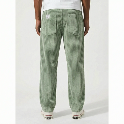 Men's Relaxed Ribbed Trousers -  Everyday Casual Wear