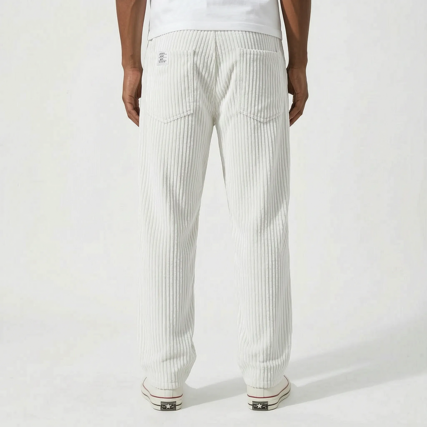 Men's Relaxed Ribbed Trousers -  Everyday Casual Wear