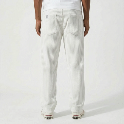Men's Relaxed Ribbed Trousers -  Everyday Casual Wear