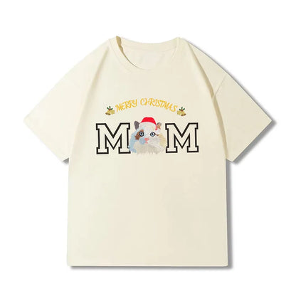Custom Christmas Pet Face Embroidered Sweatshirt Hoodie For Dog Mom and Dog Dad