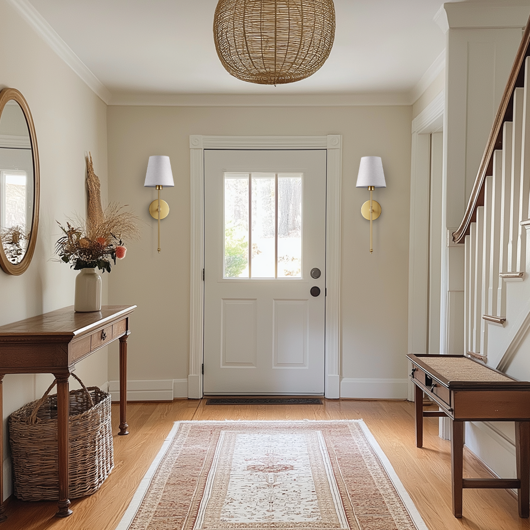 WIRELESS WALL SCONCES (SET OF 2 + 2 BULBS FREE)