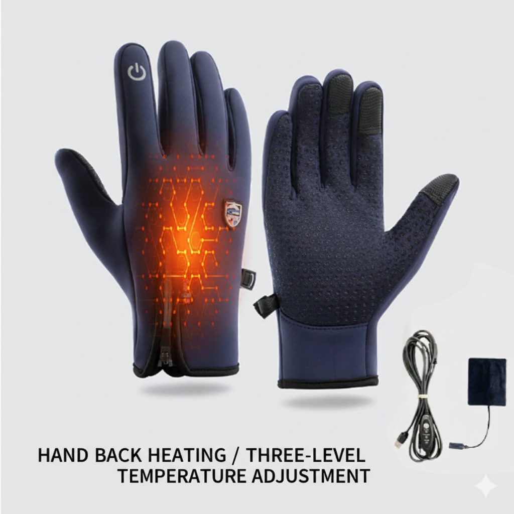 Rechargeable Heated Electric touchscreen Gloves