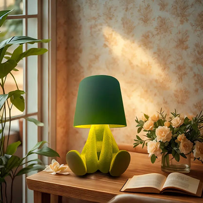 Wireless LED Table Lamp with Creative Figurine Design