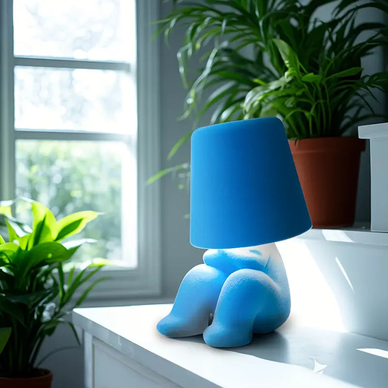 Wireless LED Table Lamp with Creative Figurine Design
