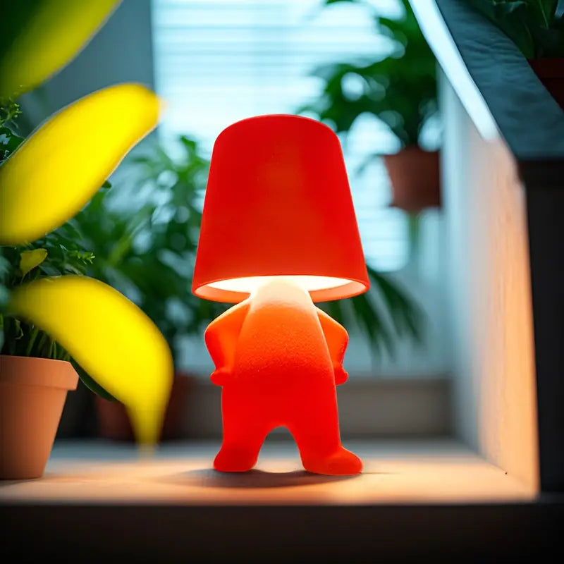 Wireless LED Table Lamp with Creative Figurine Design