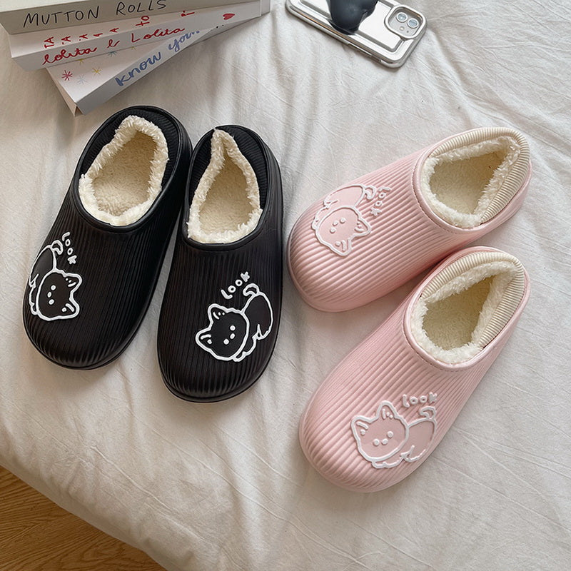 Cotton Fur Bear Clogs