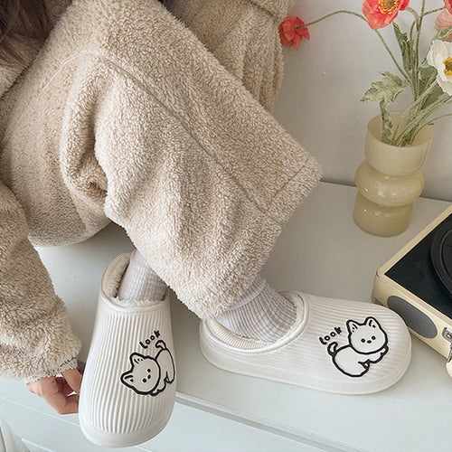 Cotton Fur Bear Clogs