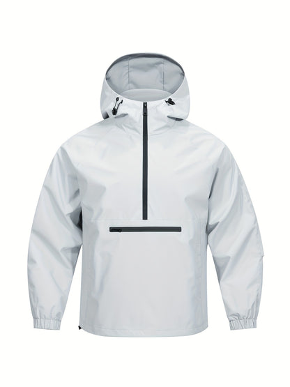 Men's Lightweight Water-Resistant Hooded Anorak Windbreaker Jacket