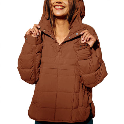 Women's Hooded Quilted Pullover Jacket