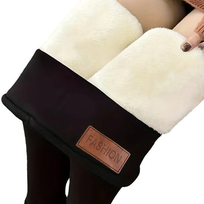 Women's Fleece-Lined Warm Leggings, High Waist Skinny Winter Pants