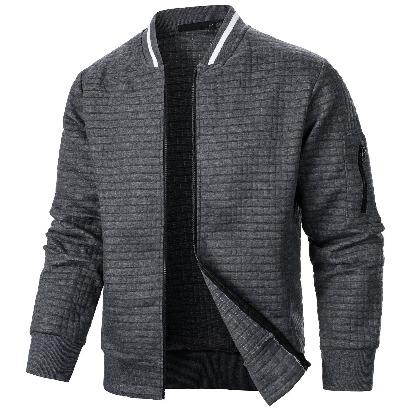Men's Textured Zip-Up Jacket