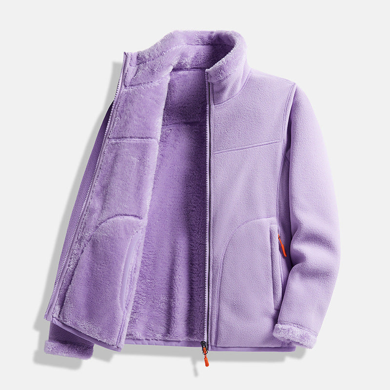 Unisex Double-Layer Fleece Full-Zip Jacket