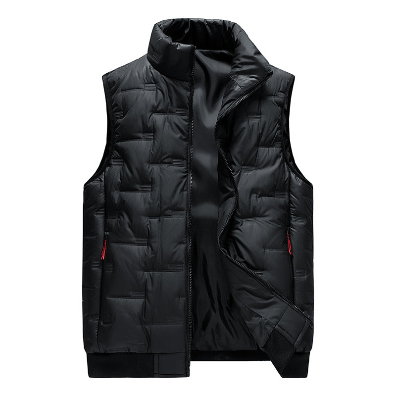 Men's Stand-Collar Quilted Puffer Vest