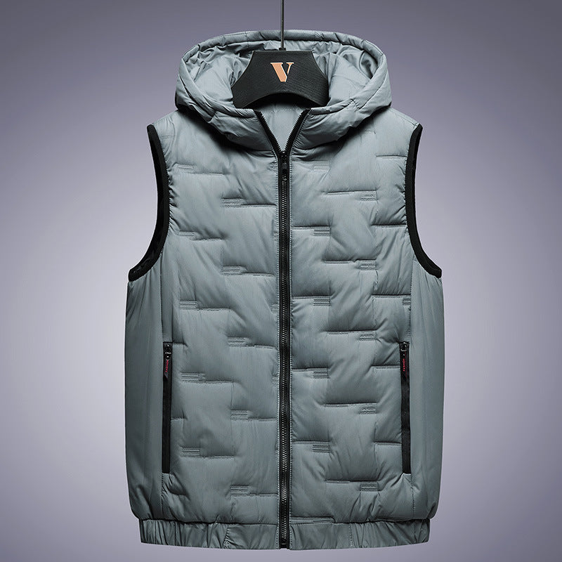 Men's Stand-Collar Quilted Puffer Vest