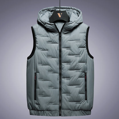Men's Stand-Collar Quilted Puffer Vest