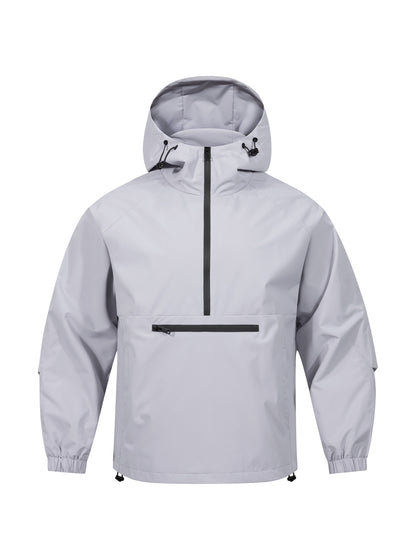 Men's Lightweight Water-Resistant Hooded Anorak Windbreaker Jacket