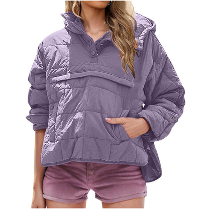 Women's Hooded Quilted Pullover Jacket