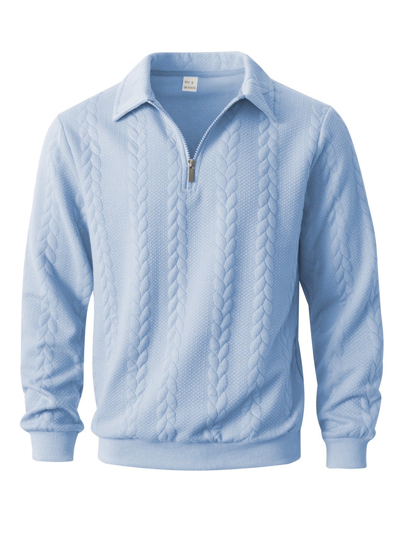 Men's Cable Knit Quarter-Zip Polo Sweater