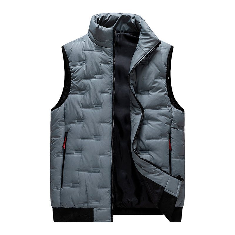 Men's Stand-Collar Quilted Puffer Vest