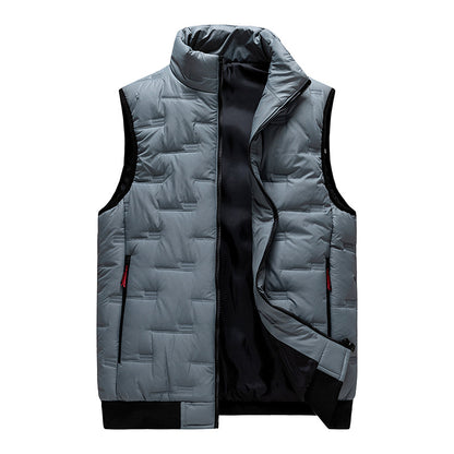 Men's Stand-Collar Quilted Puffer Vest