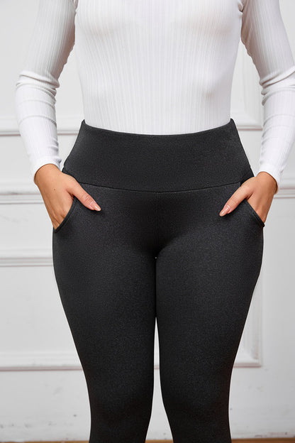Women's Fleece-Lined Warm Leggings, High Waist Skinny Winter Pants