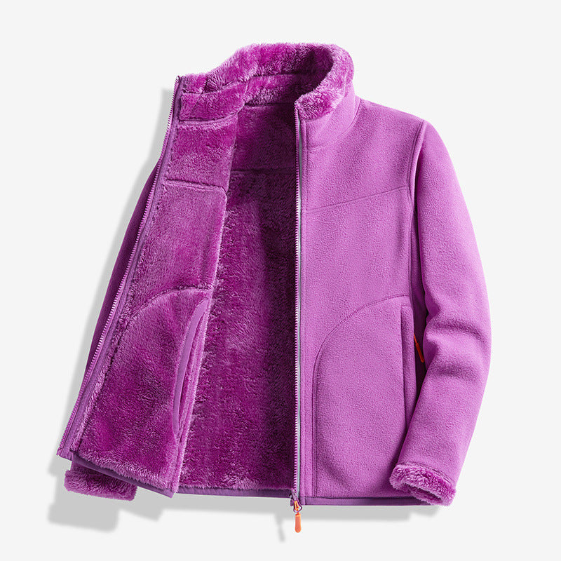 Unisex Double-Layer Fleece Full-Zip Jacket