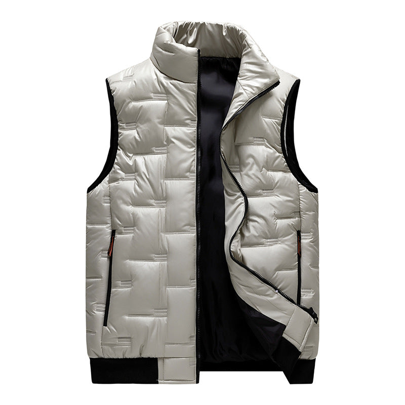 Men's Stand-Collar Quilted Puffer Vest