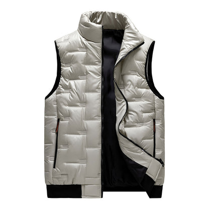 Men's Stand-Collar Quilted Puffer Vest