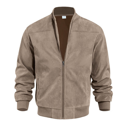 Men's Premium Suede-Touch Bomber Jacket