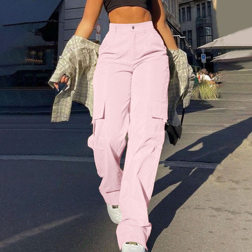 Women's High-Waisted Multi-Pocket Cargo Pants