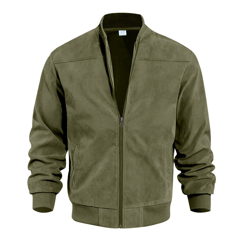Men's Premium Suede-Touch Bomber Jacket