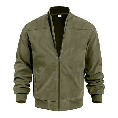 Men's Premium Suede-Touch Bomber Jacket