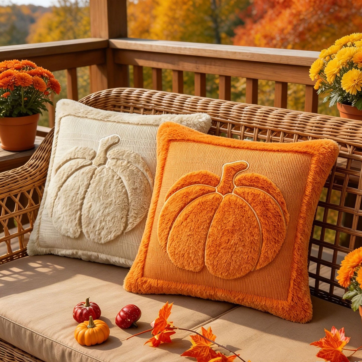 Fall Pumpkin Decorative Pillow Cover