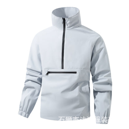Men's Lightweight Water-Resistant Hooded Anorak Windbreaker Jacket