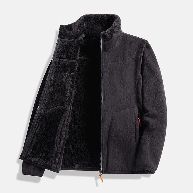 Unisex Double-Layer Fleece Full-Zip Jacket