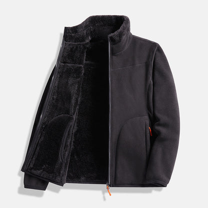 Unisex Double-Layer Fleece Full-Zip Jacket