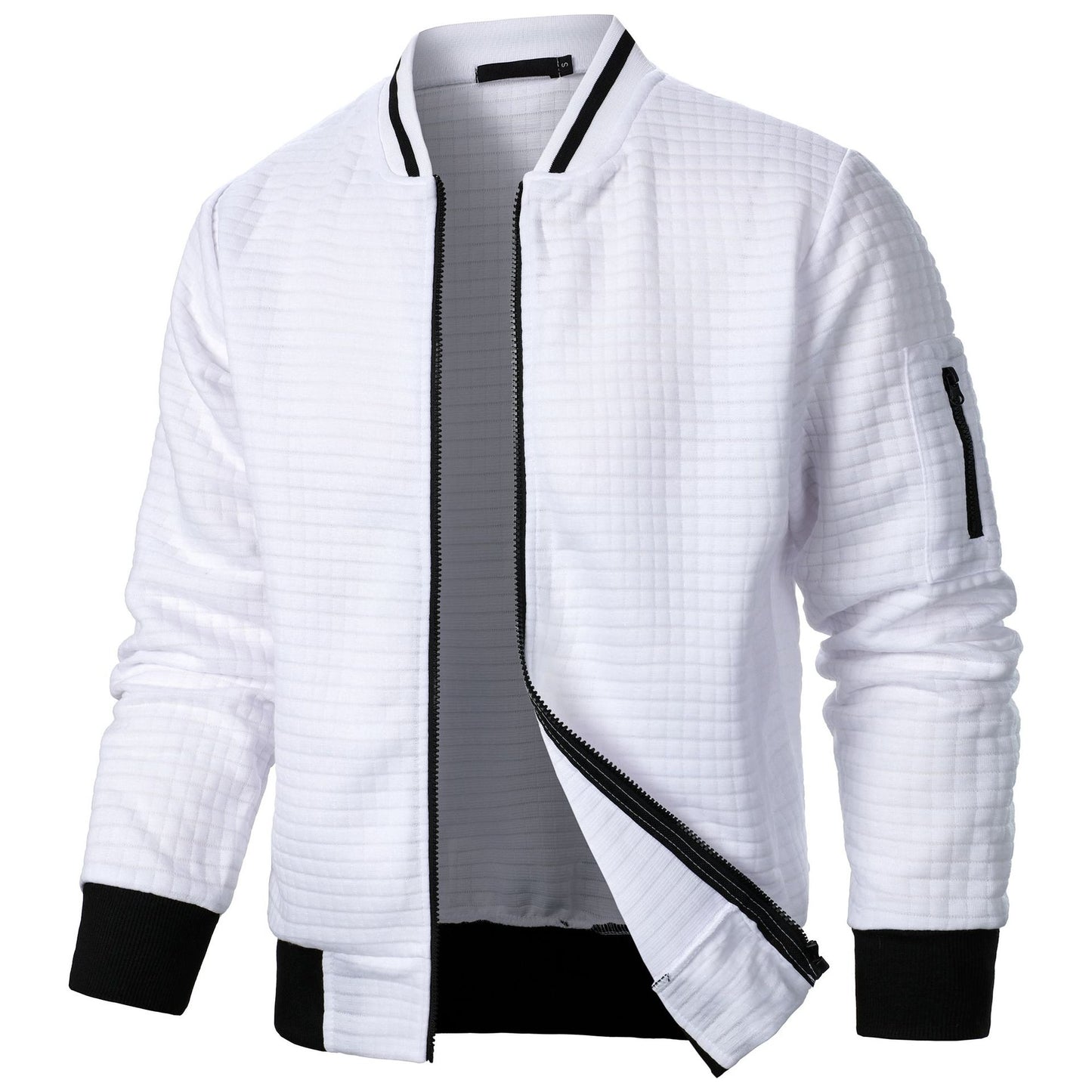 Men's Textured Zip-Up Jacket