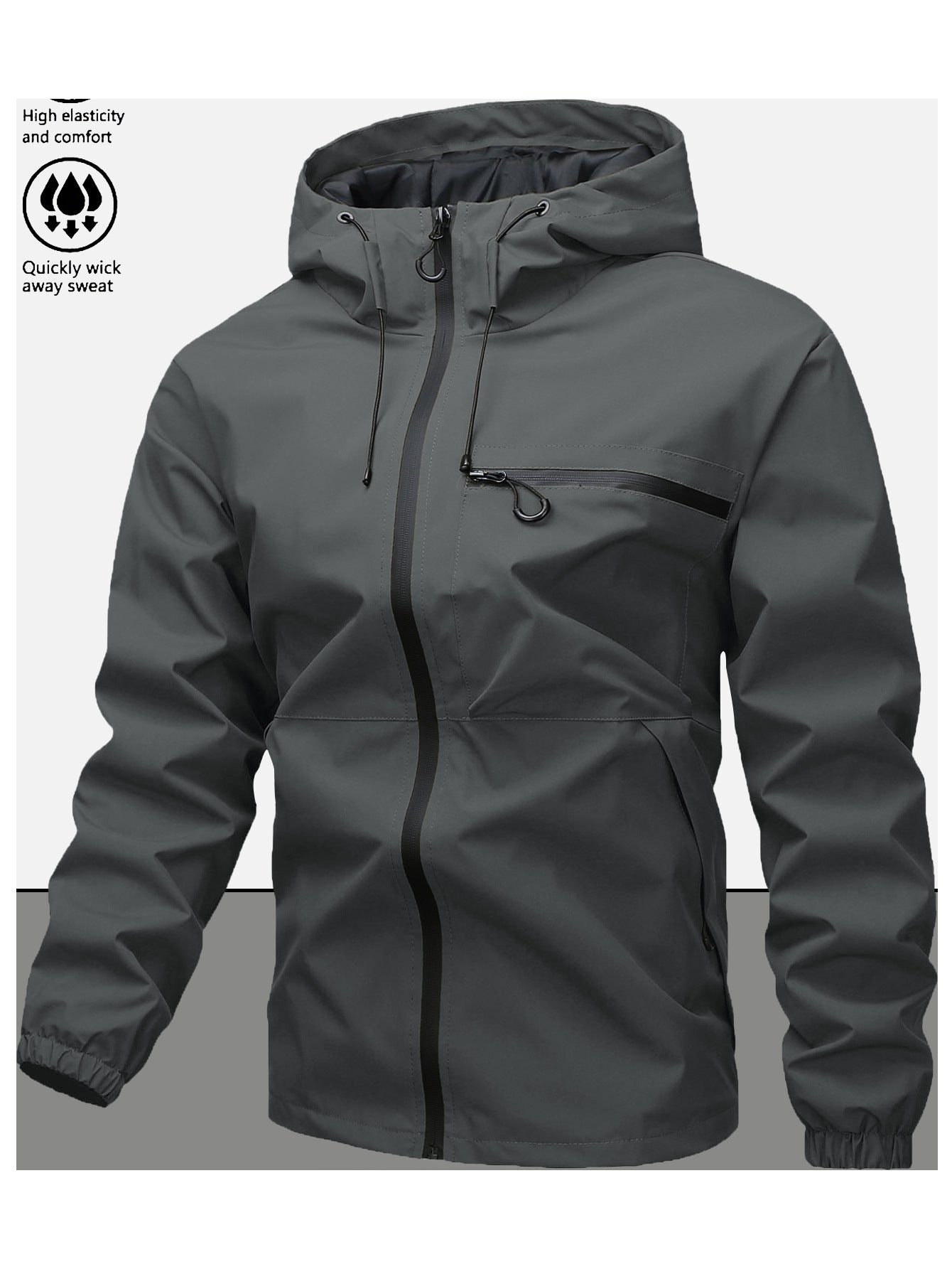 Men's Lightweight Water-Resistant Hooded Jacket