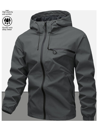 Men's Lightweight Water-Resistant Hooded Jacket
